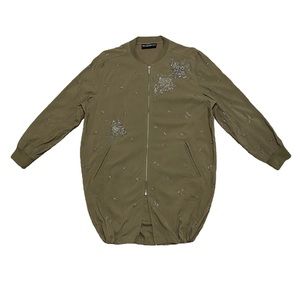 The Kooples Jeans Beaded Long Utility Jacket